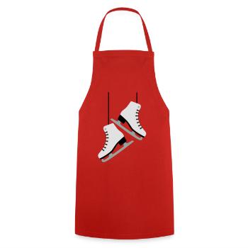 Patinage artistique patins à glace - Tablier de cuisine - rouge - Devant - AI Model Male 185 dark (185cm)