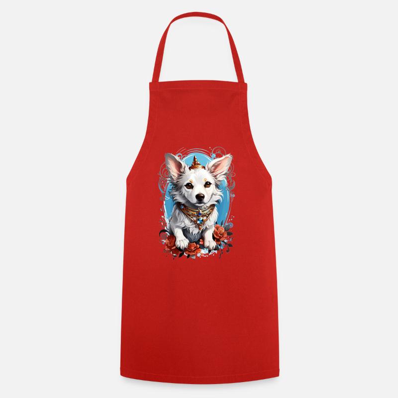 Chien mignon - Tablier de cuisine - rouge