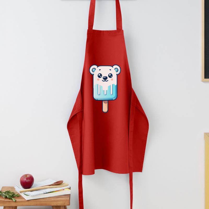Ein Eis in Form eines lächelnden Eisbären Kochschürze