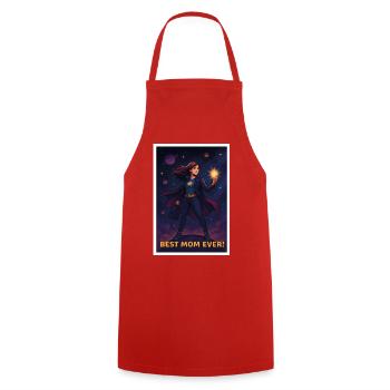 Best Mom Ever Superhero Poster - Cooking Apron - red - Front - AI Model Male 185 dark (185cm)