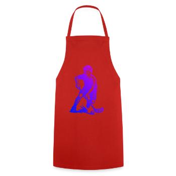 Floorball Stil für jeden Anlass - Kochschürze - Rot - Vorne - AI Model Male 185 dark (185cm)