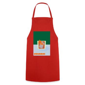 Negroni – Bold Cocktail Print - Kochschürze - Rot - Vorne - AI Model Male 185 dark (185cm)