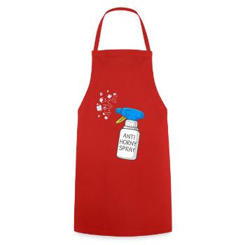 Anti Horny Spray Funny Humor Design - Cooking Apron - red - Front - AI Model Male 185 dark (185cm)