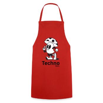 Mushroom Panache Cartoon Mascot - Cooking Apron - red - Front - AI Model Male 185 dark (185cm)
