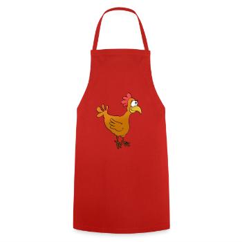 poulette - Tablier de cuisine - rouge - Devant - AI Model Male 185 dark (185cm)
