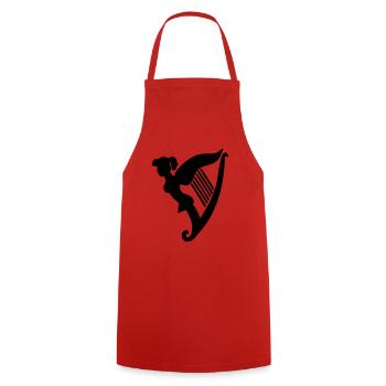 Irish Harpgirl - Kochschürze - Rot - Vorne - AI Model Male 185 dark (185cm)