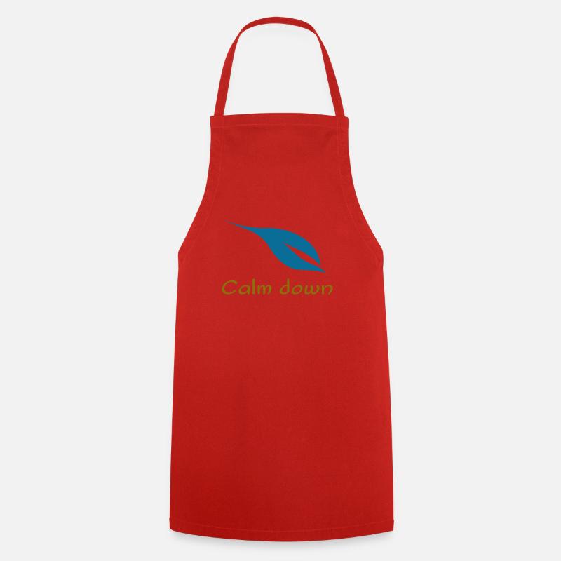 Calm down - Cooking Apron - red