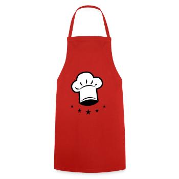 10 Chef's hat 5 star chef - Cooking Apron - red - Front - AI Model Male 185 dark (185cm)