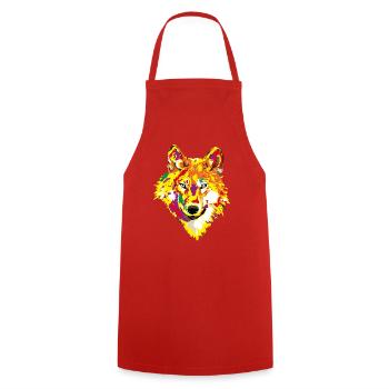 Awaken Your Alpha - Strengthen Your Wolf Spirit - Cooking Apron - red - Front - AI Model Male 185 dark (185cm)