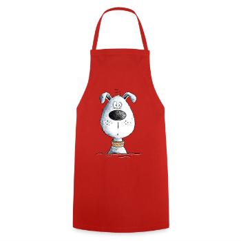 Happy Dog I Funny Dog Motif I Dog Head - Tablier de cuisine - rouge - Devant - AI Model Male 185 dark (185cm)