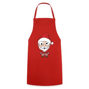 Chibi Weihnachtsmann - Kochschürze - Rot - Vorne - AI Model Male 185 dark (185cm)