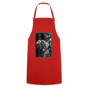 The Gargoyle - Cooking Apron - red - Front - AI Model Male 185 dark (185cm)