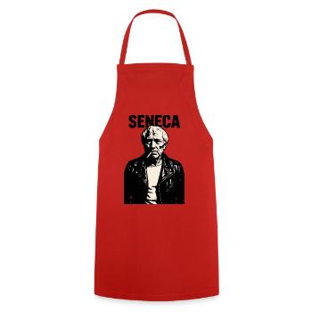 Seneca Stoischer Philosoph Rebell Porträt - Kochschürze - Rot - Vorne - AI Model Male 185 dark (185cm)
