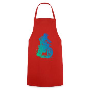 Clear motocross motif for every day - Cooking Apron - red - Front - AI Model Male 185 dark (185cm)