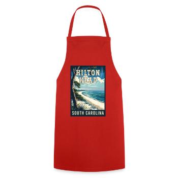 Discover the Charm of Hilton Head in South Carolin - Cooking Apron - red - Front - AI Model Male 185 dark (185cm)