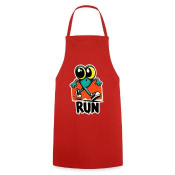 Run Frog Pop Art - Tablier de cuisine - rouge - Devant - AI Model Male 185 dark (185cm)