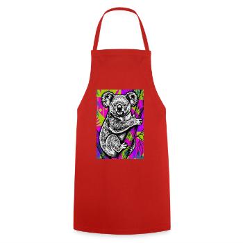 Koala - Cooking Apron - red - Front - AI Model Male 185 dark (185cm)