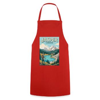 Erleben Sie Mountain Adventure und Jasper in Kanada - Kochschürze - Rot - Vorne - AI Model Male 185 dark (185cm)