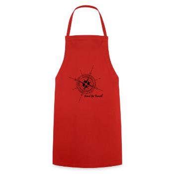 Compass time to travel black - Cooking Apron - red - Front - AI Model Male 185 dark (185cm)