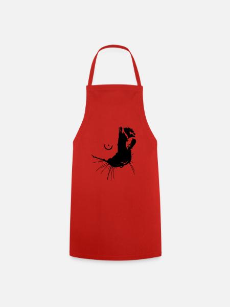 000470 Katzengesicht - Kochschürze - Rot
