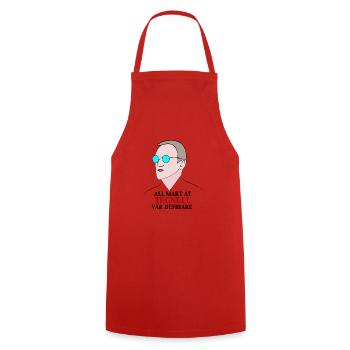 All power to Tegnell - Cooking Apron - red - Front - AI Model Male 185 dark (185cm)
