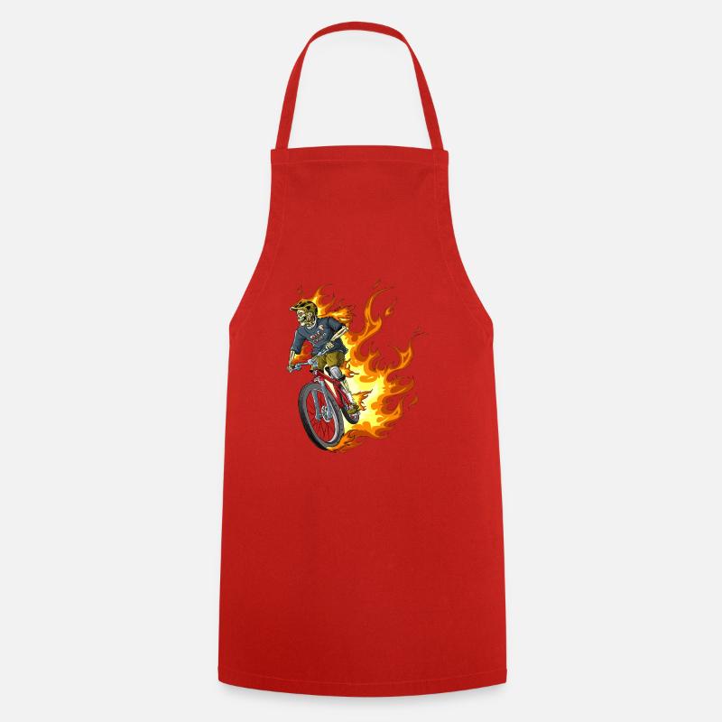 Burning biker / biker flames - Cooking Apron - red
