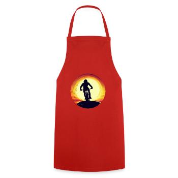 Mountain Bike Downhill Sunset - Cooking Apron - red - Front - AI Model Male 185 dark (185cm)