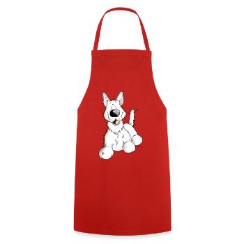 White German Shepherd Dog - Breed - Dogs - Cooking Apron - red - Front - AI Model Male 185 dark (185cm)