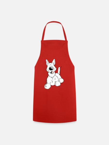 White German Shepherd Dog - Breed - Dogs - Cooking Apron - red