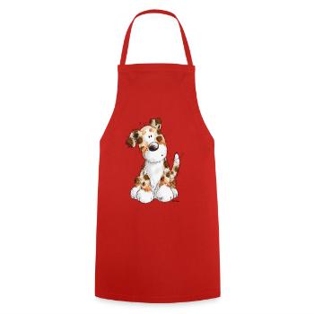 Süßer Australian Shepherd - Hund - Aussie - Comic - Kochschürze - Rot - Vorne - AI Model Male 185 dark (185cm)