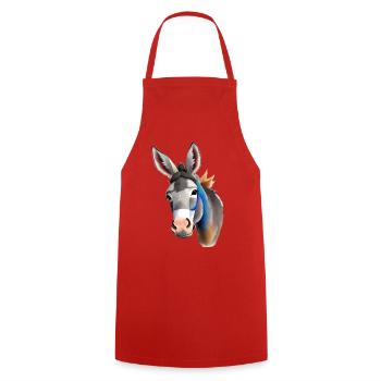 cute donkey - Cooking Apron - red - Front - AI Model Male 185 dark (185cm)
