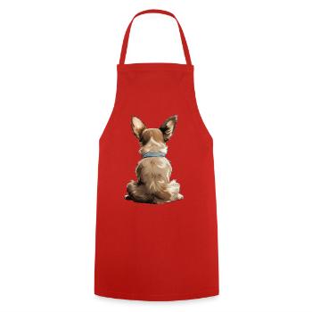 Chihuahua - Kochschürze - Rot - Vorne - AI Model Male 185 dark (185cm)
