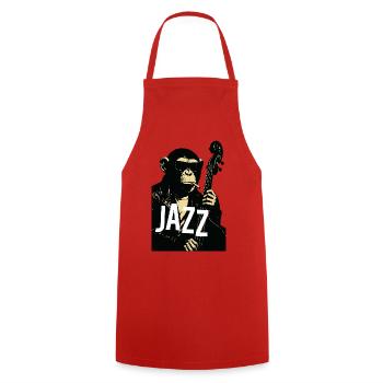 Jazz Monkey Noir Tee - Tablier de cuisine - rouge - Devant - AI Model Male 185 dark (185cm)