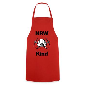 NRW KIND – RUHRTOPIA! GLÜCK AUF - Kochschürze - Rot - Vorne - AI Model Male 185 dark (185cm)