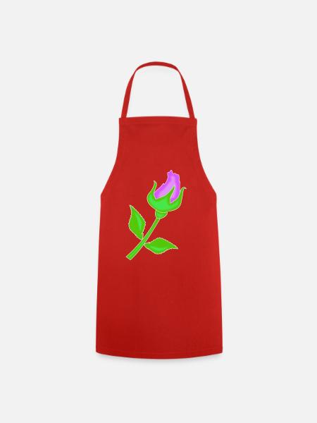 Rose in einem violettem Farbton - Kochschürze - Rot
