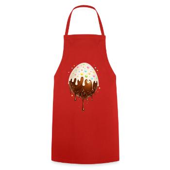 Œuf au chocolat avec glaçage - Tablier de cuisine - rouge - Devant - AI Model Male 185 dark (185cm)