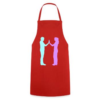 Menschen Gruppe Silhouette Freunde Team Zusammen - Kochschürze - Rot - Vorne - AI Model Male 185 dark (185cm)
