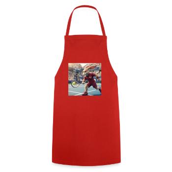 Racquet Rabbit Rally - Cooking Apron - red - Front - AI Model Male 185 dark (185cm)