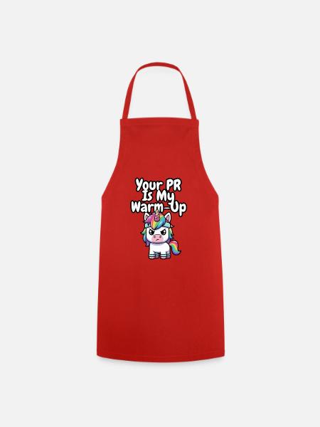 Warm-Up Unicorn PR - Cooking Apron - red
