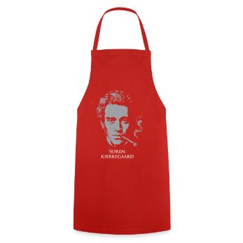 Portrait de Soren Kierkegaard avec un cigare - Tablier de cuisine - rouge - Devant - AI Model Male 185 dark (185cm)