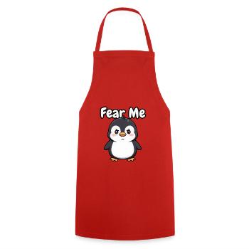 Fear Me Penguin - Cooking Apron - red - Front - AI Model Male 185 dark (185cm)
