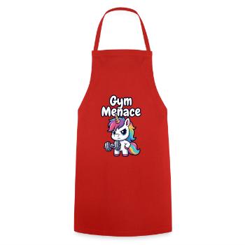 Menace de la salle de sport Licorne Lifter - Tablier de cuisine - rouge - Devant - AI Model Male 185 dark (185cm)