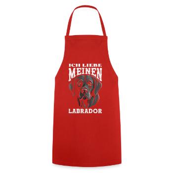 Labrador Hund Lustiges Schlafshirt Hunde Geschenk - Kochschürze - Rot - Vorne - AI Model Male 185 dark (185cm)