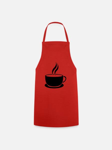 Cafe-Tasse - Kochschürze - Rot