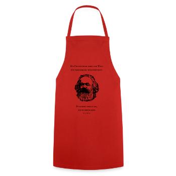 Karl Marx saying quote revolution change world - Cooking Apron - red - Front - AI Model Male 185 dark (185cm)