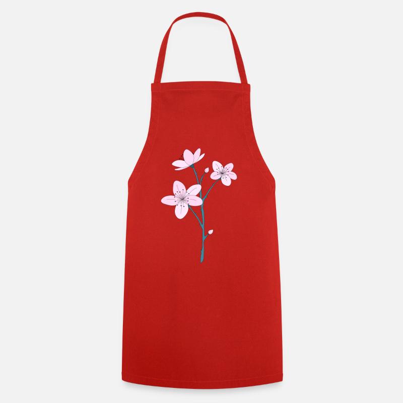 Fleur de cerisier - Tablier de cuisine - rouge