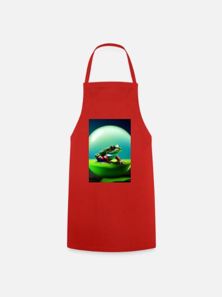 Bunter Frosch - Kochschürze - Rot