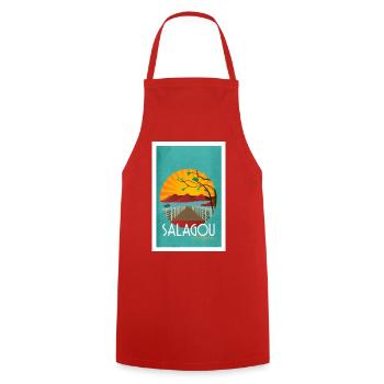 Illustration lac du Salagou | terragrafika® - Tablier de cuisine - rouge - Devant - AI Model Male 185 dark (185cm)