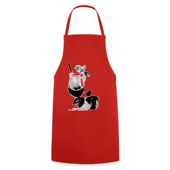 Drink Cocktail Glass Orange Black White Graphic - Cooking Apron - red - Front - AI Model Male 185 dark (185cm)