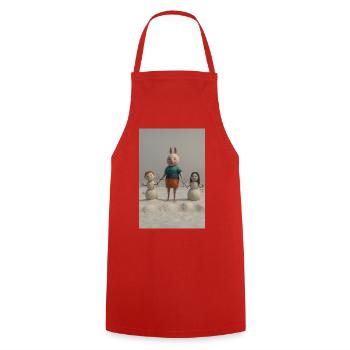 Funny Easter Bunny Family Felt Art - Cooking Apron - red - Front - AI Model Male 185 dark (185cm)